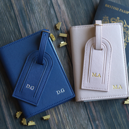 Passport Cover & Tag, Saffino Leather Travel Set