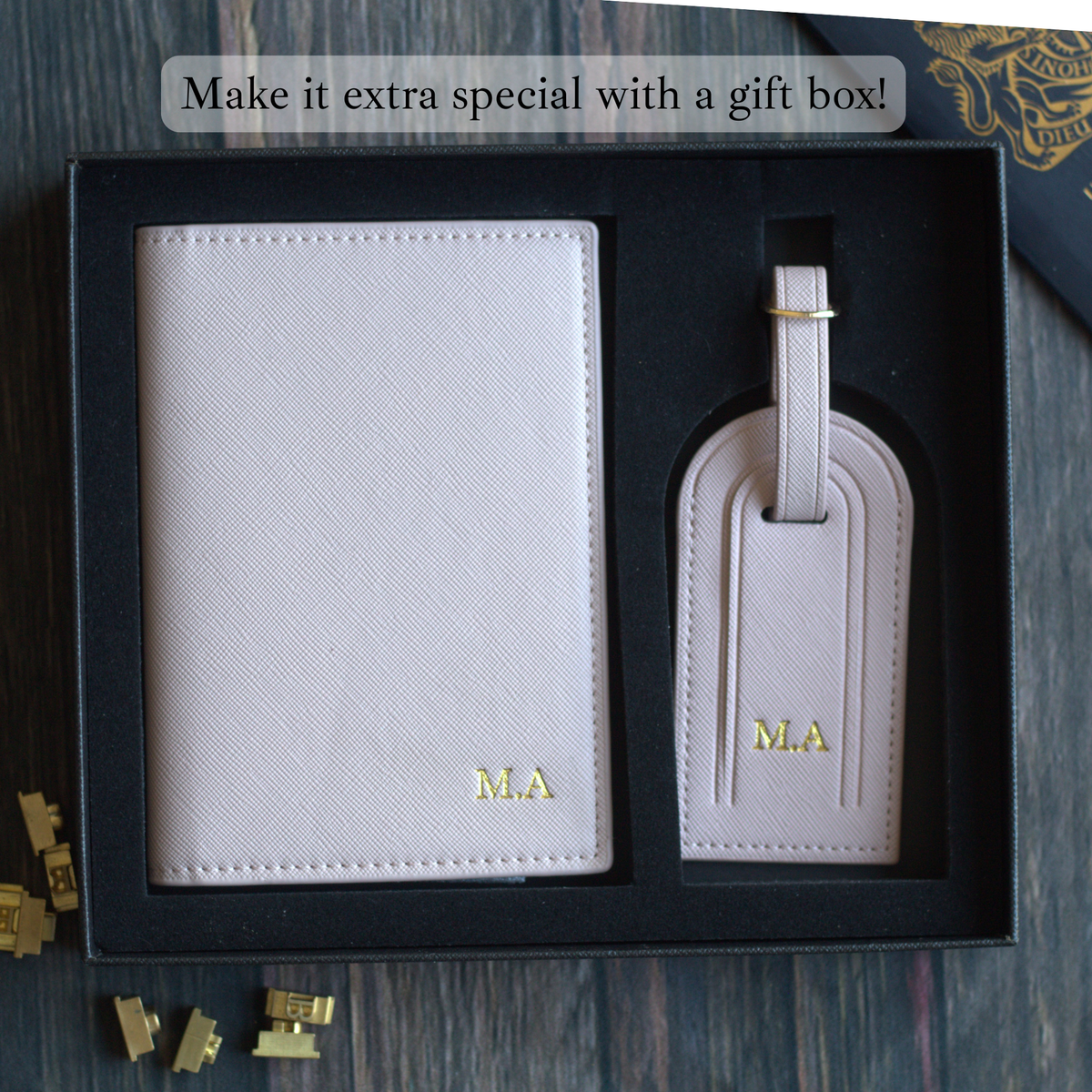 Passport Cover & Tag, Saffino Leather Travel Set