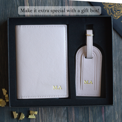 Passport Cover & Tag, Saffino Leather Travel Set
