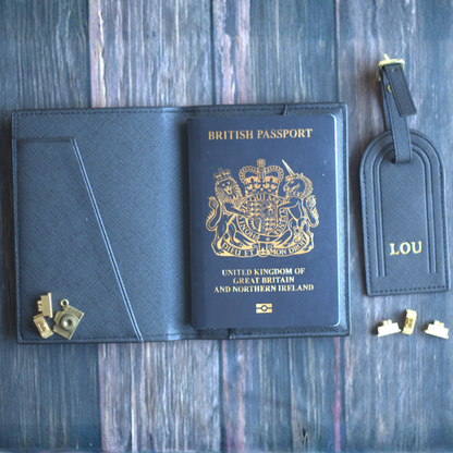 Passport Cover & Tag, Saffino Leather Travel Set